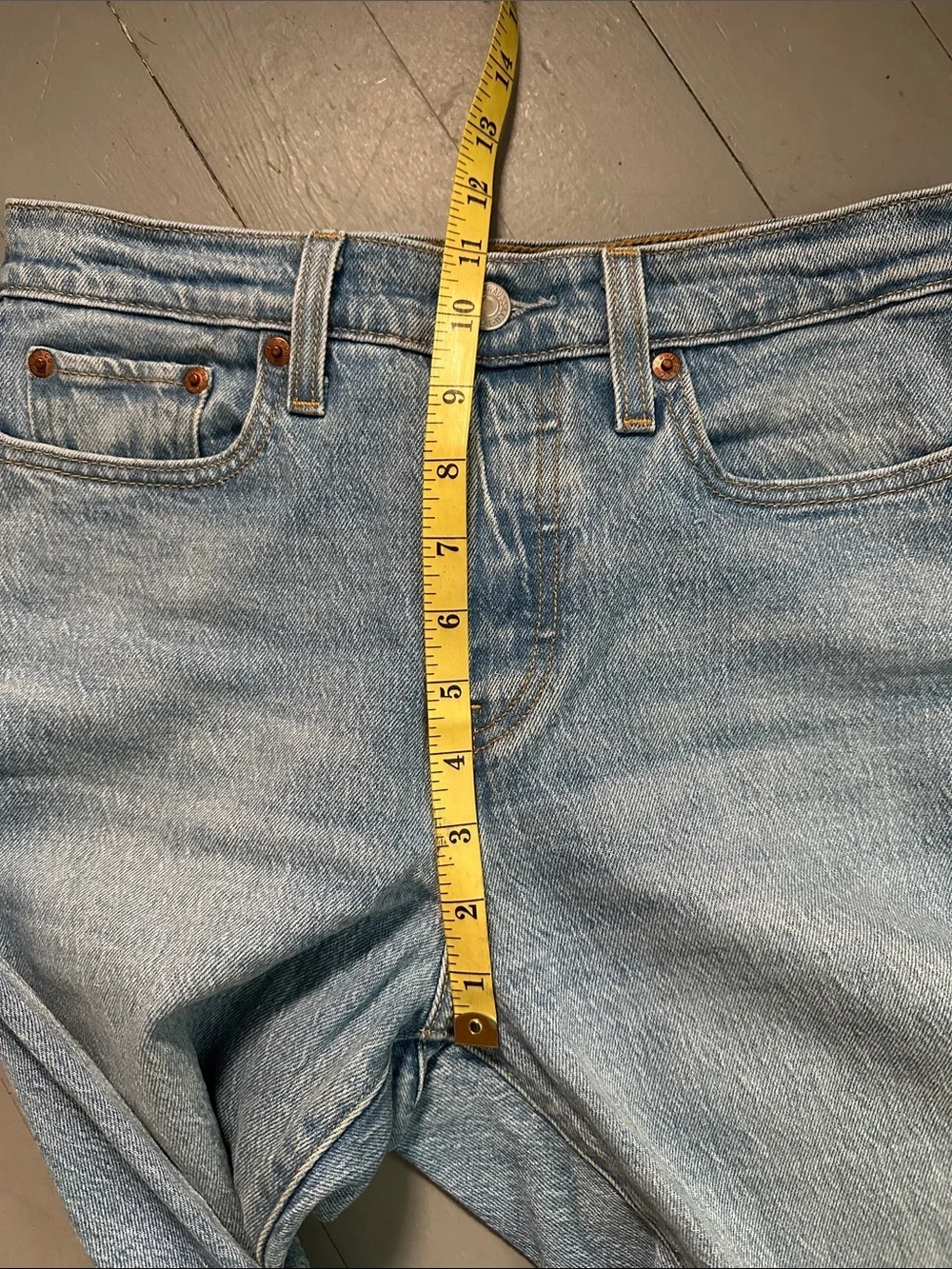 Levi's Wedgie Light Wash Blue Straight Leg Jeans Sz 26 Button Fly high waist - Picture 10 of 11